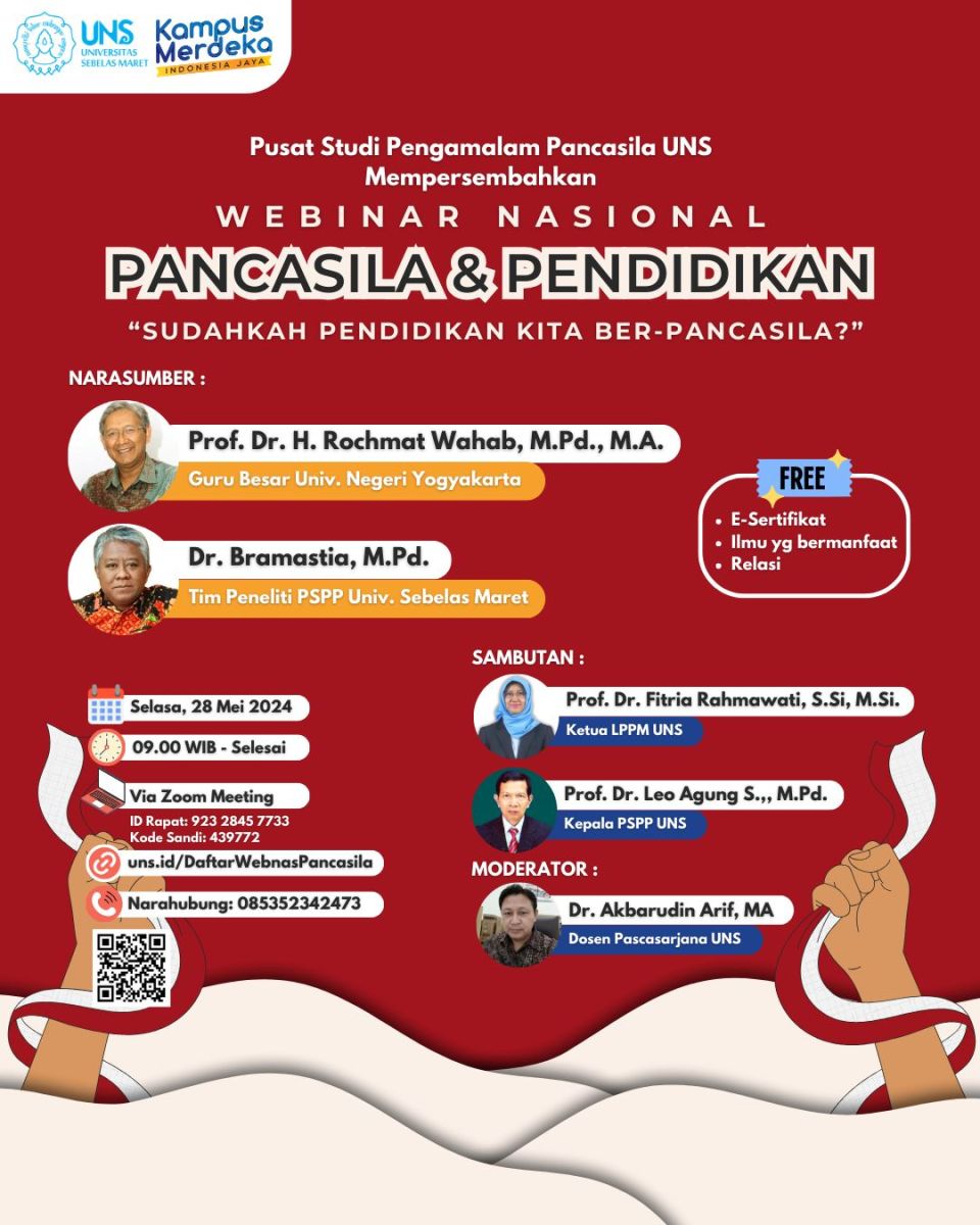 Sudahkah Pendidikan Kita Ber-Pancasila Jadi Tema Webinar PSPP LPMM UNS Surakarta