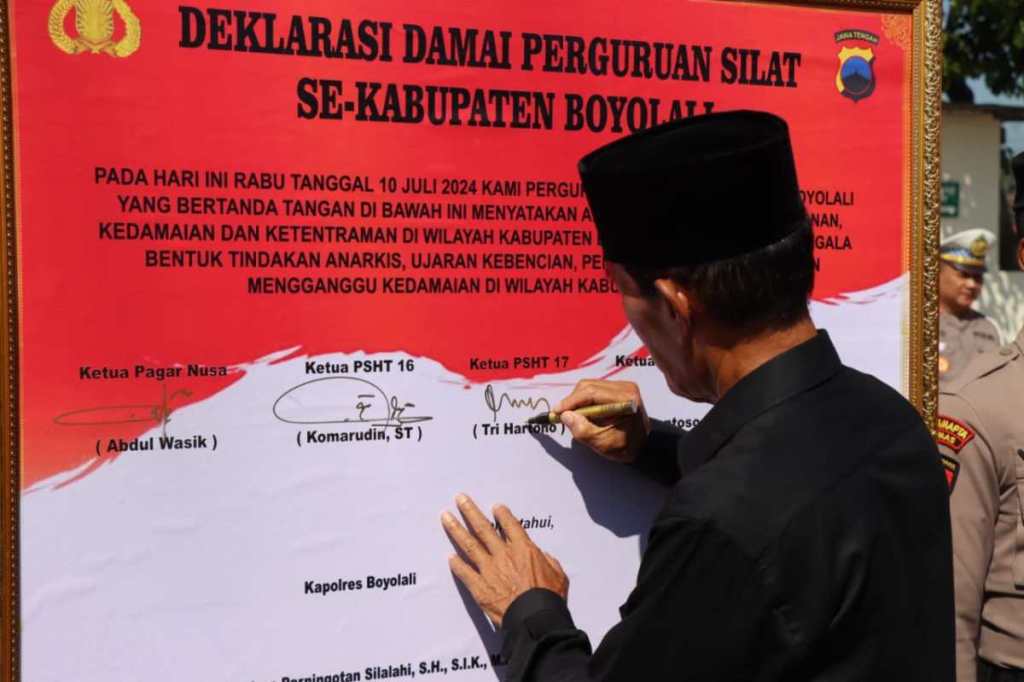 Ratusan Pendekar Gelar Apel Deklarasi Damai Perguruan Silat se-Boyolali 